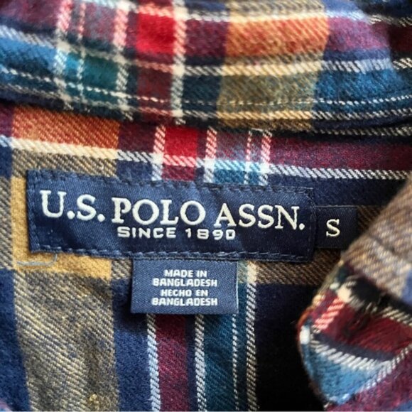 U.S Polo Assn cotton Plaid collar button up shirt Sz S - Picture 5 of 8